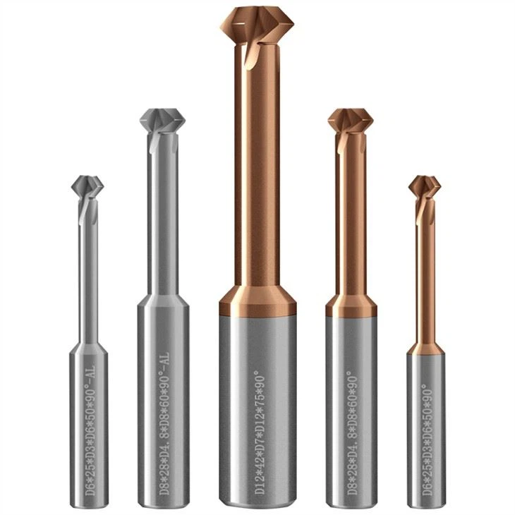 Fresas de chanfragem para cima e para baixo de metal duro, ferramentas de chanfragem de 60 ° / 90 °